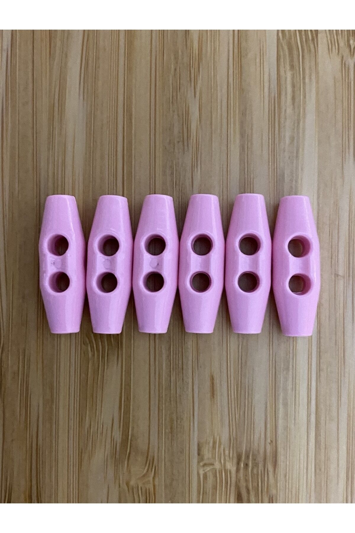 Plastik Çoban Düğme Ebat: 25mm (2.5CM) 6'lı Paket. Açık Pembe