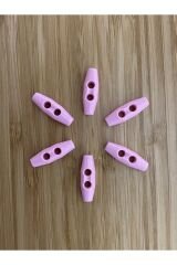 Plastik Çoban Düğme Ebat: 25mm (2.5CM) 6'lı Paket. Açık Pembe