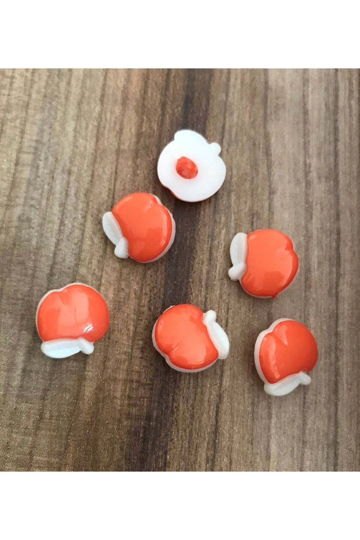 Elma Plastik Bebe Düğmesi 15mm 6'lı Paket.