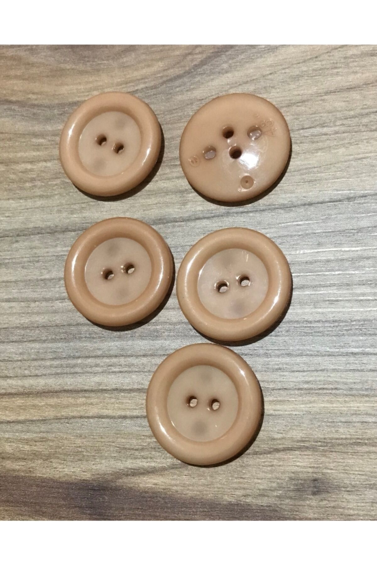 Plastik Kaban Düğmesi 3 Cm. 5'li Pkt. Renk: Açık Taba.