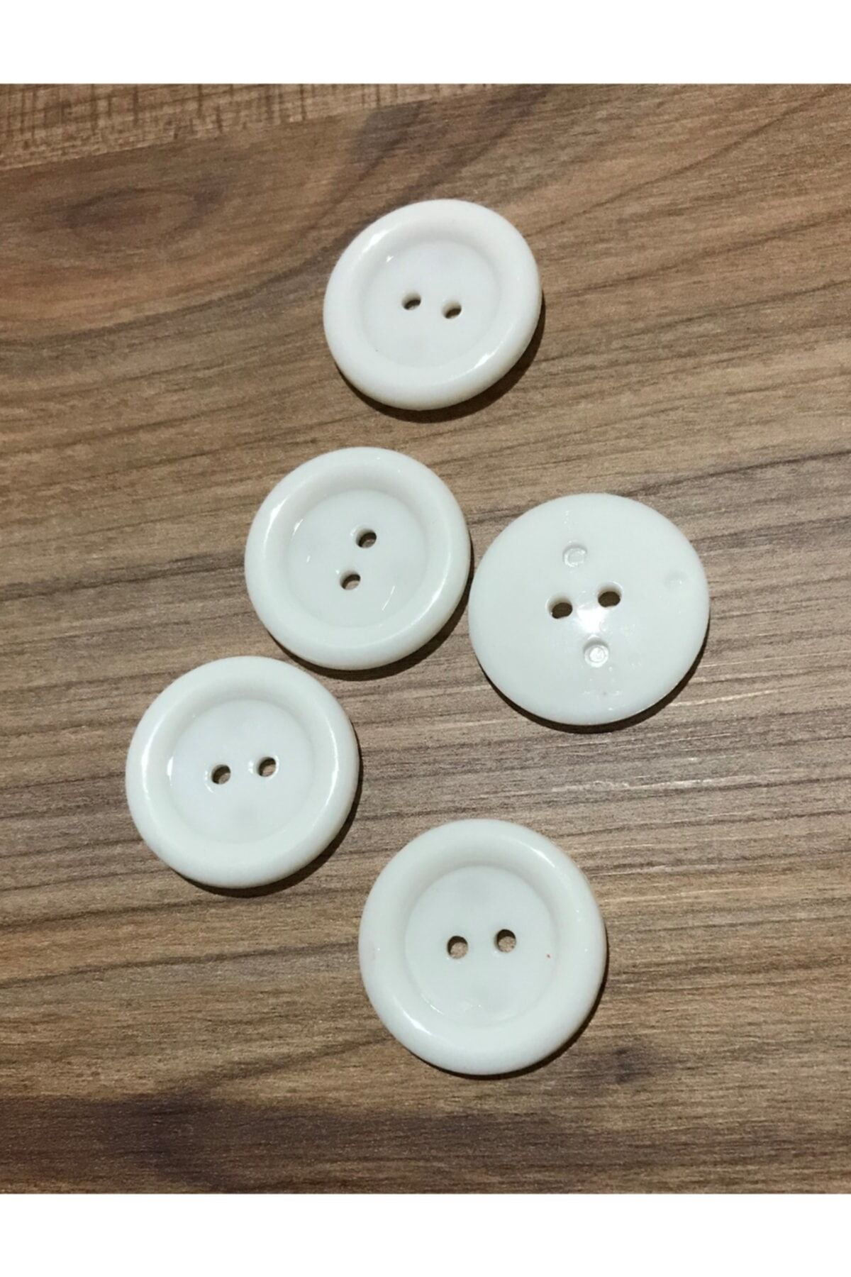 Plastik Kaban Düğmesi 3 Cm. 5'li Pkt. Renk: Beyaz.