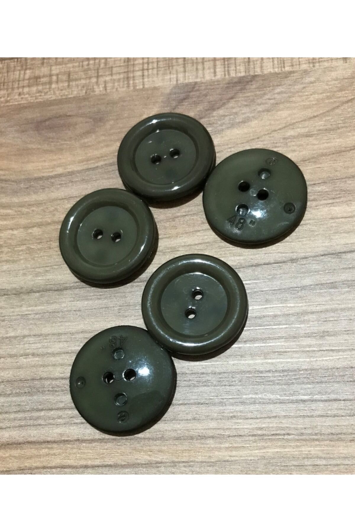 Plastik Kaban Düğmesi 3 Cm. 5'li Pkt. Renk: Haki.