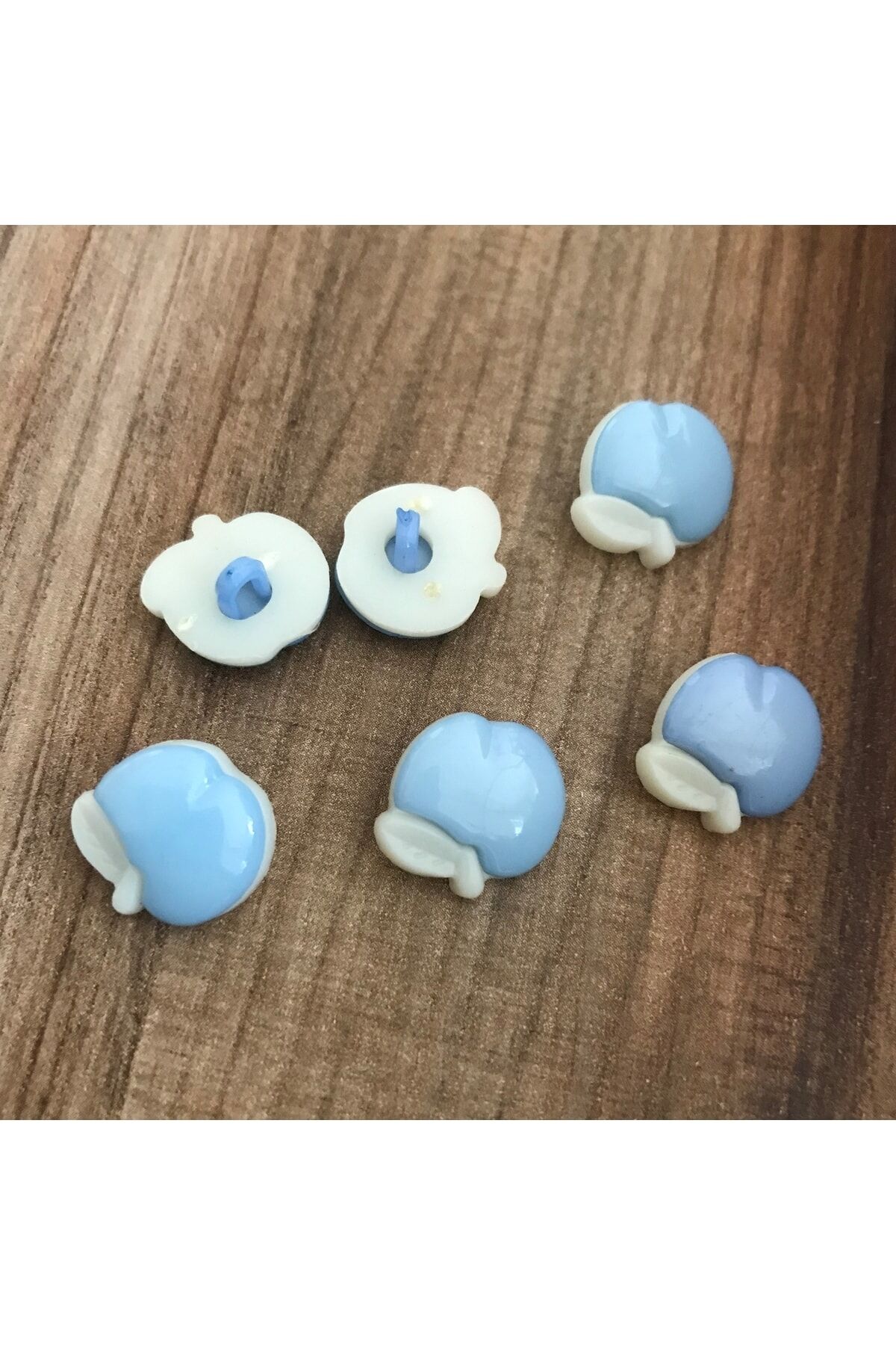 Elma Plastik Bebe Düğmesi 15mm 6'lı Paket.