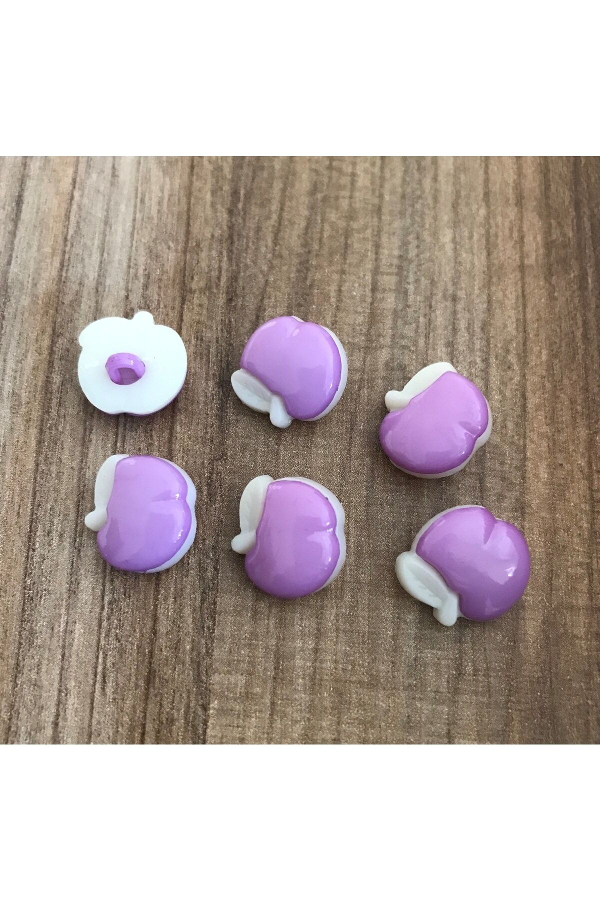 Elma Plastik Bebe Düğmesi 15mm 6'lı Paket.