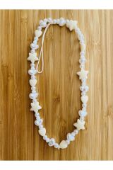 Plastik Kalp, Yıldız Ve Incili Telefon Charm'ı