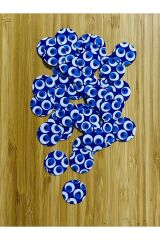 Küçük Delikli Nazar Desenli Pul. 2cm. 25gr. Paket içi tahmini adet:130