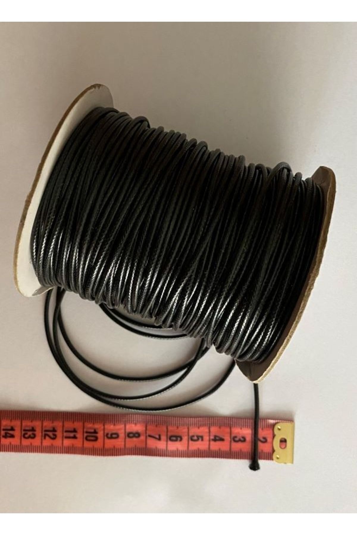 Plastik Kaplama Floş Ip Sıçan Kuyruğu Bileklik Takı Ipi 2 Mm X 10 Metre Bağ Halinde. Siyah.