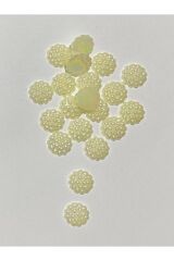 Tırtıklı Janjan Yapıştırma El Işleme Yarım Inci. Krem. 14mm. 25 Gram. Tahmini 80 Adet.