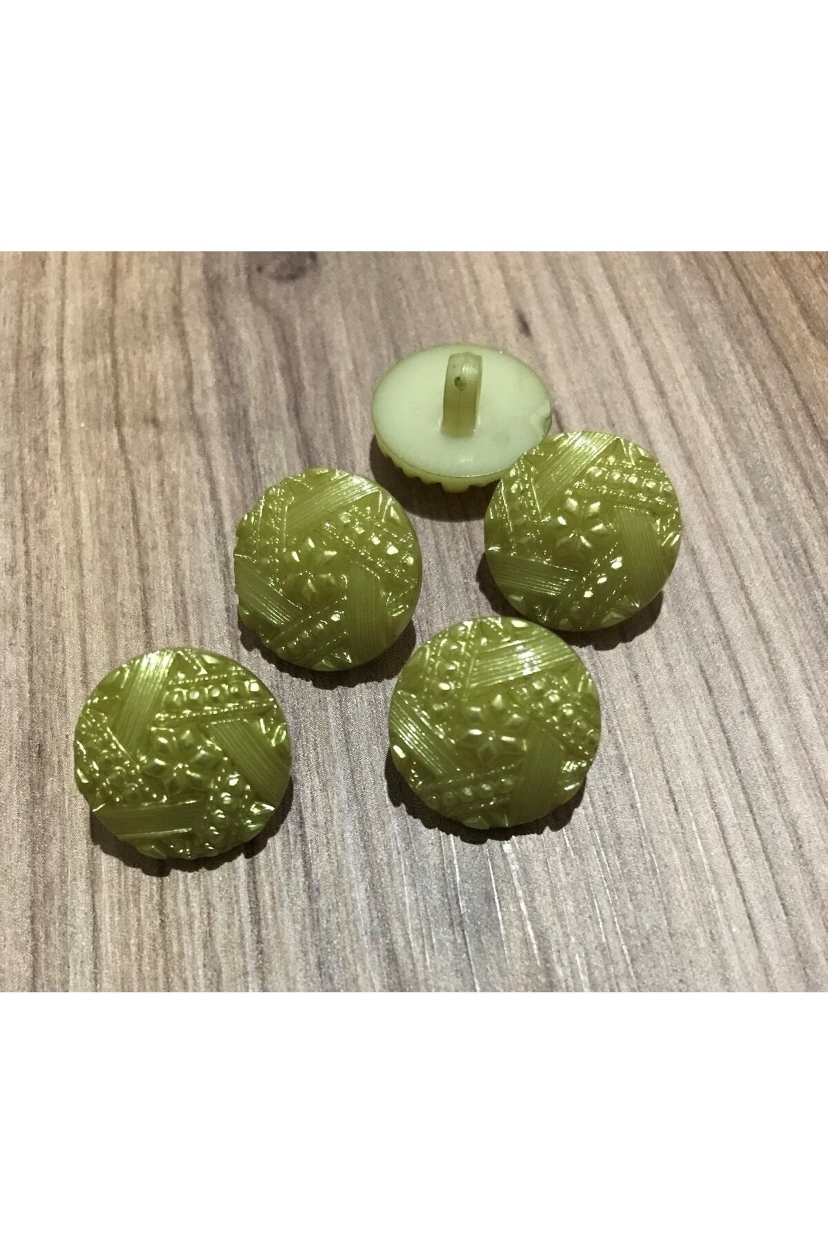 Tırtıklı Plastik Inci Düğme 19mm. 5'li Paket.