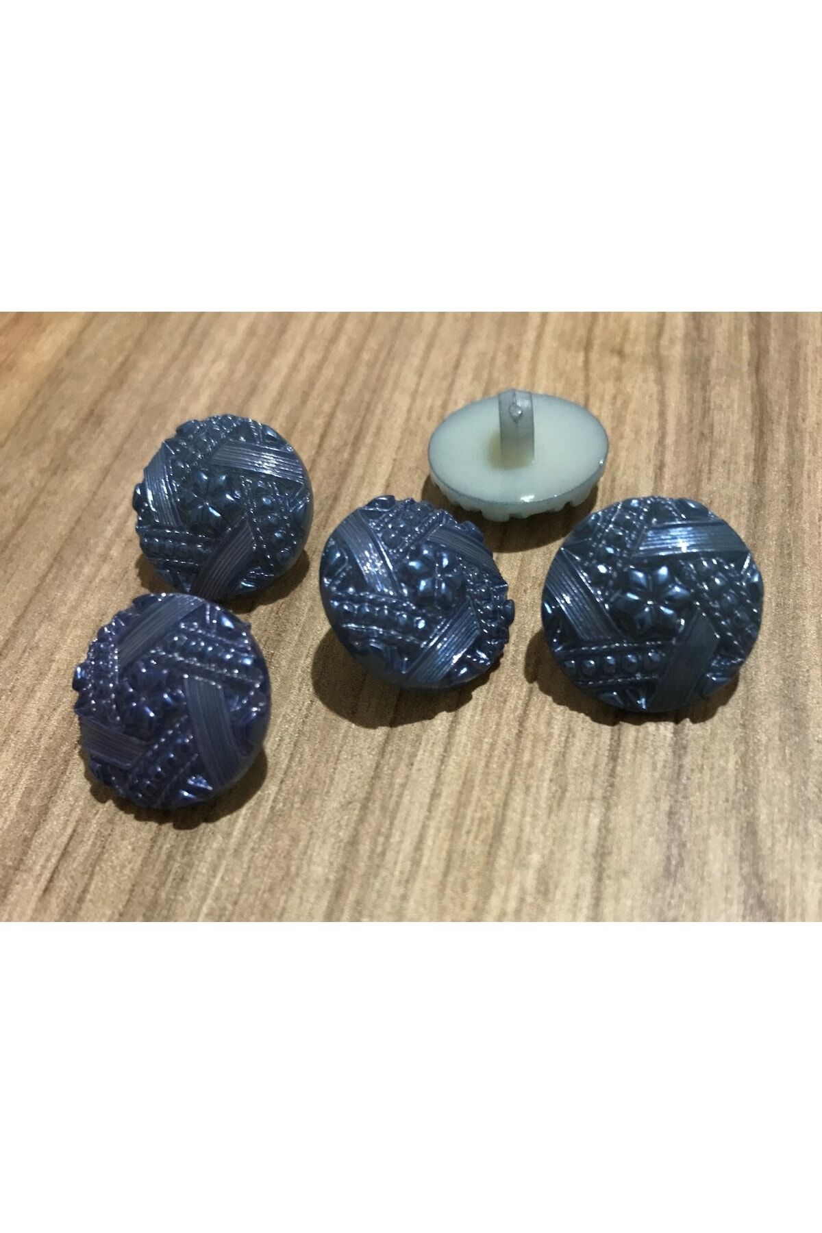 Tırtıklı Plastik Inci Düğme 19mm. 5'li Paket.