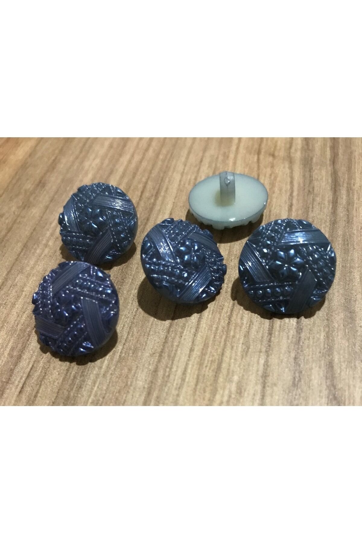 Tırtıklı Plastik Inci Düğme 19mm. 5'li Paket.