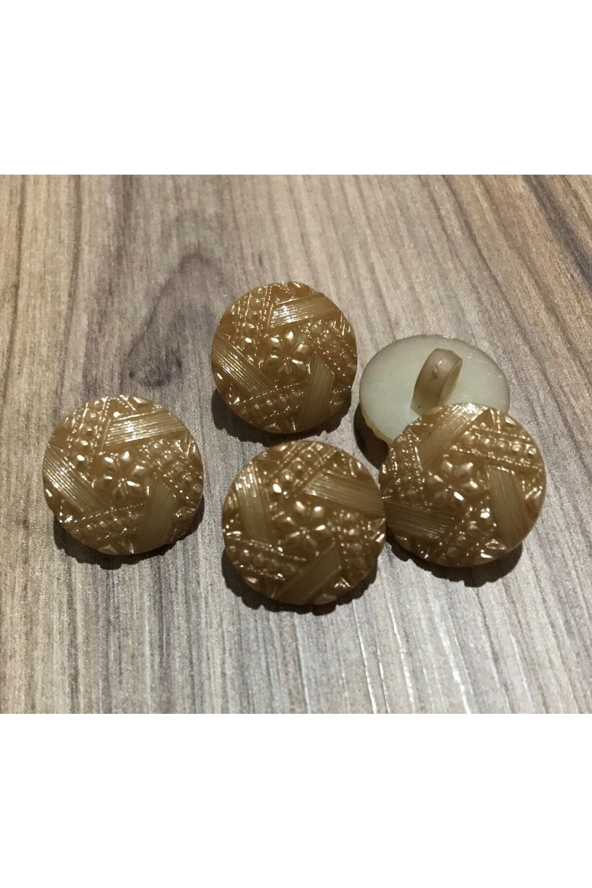 Tırtıklı Plastik Inci Düğme 19mm. 5'li Paket.