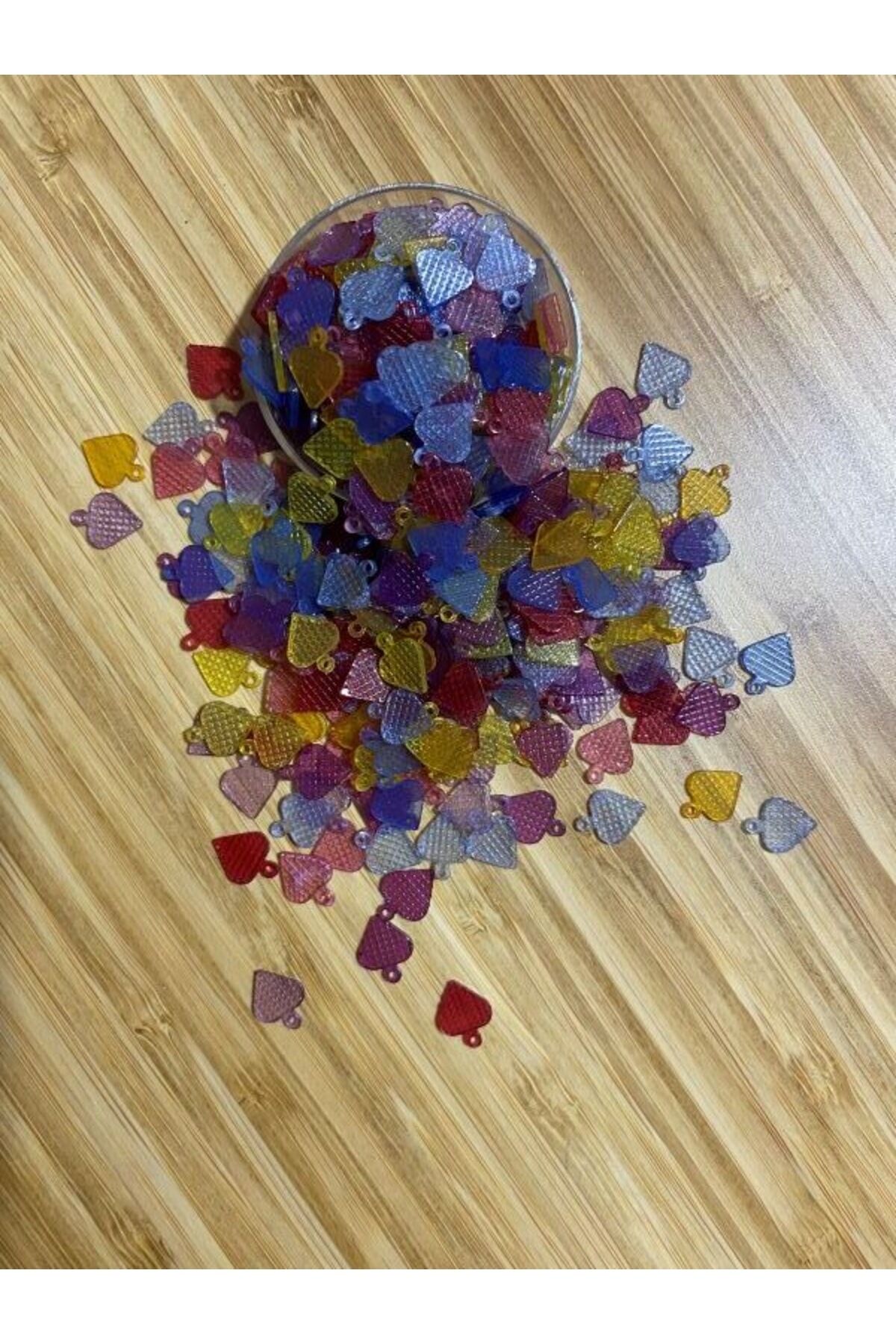 Plastik Oya Ve Işleme Kalp Pul 9x8mm. 25gr