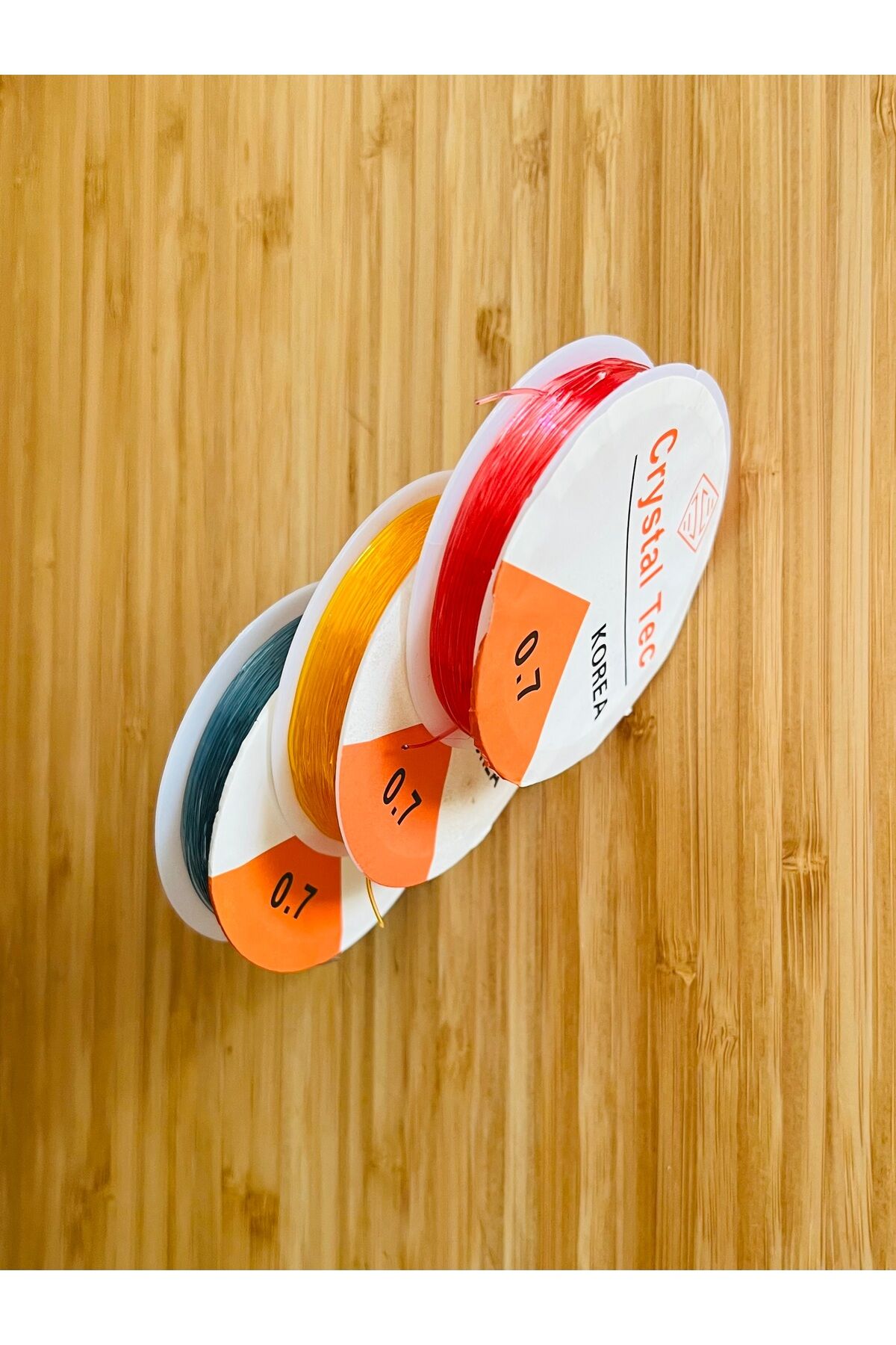 Esnek Şeffaf Takı Misina. No: 0.7  3'lü set. Renkli