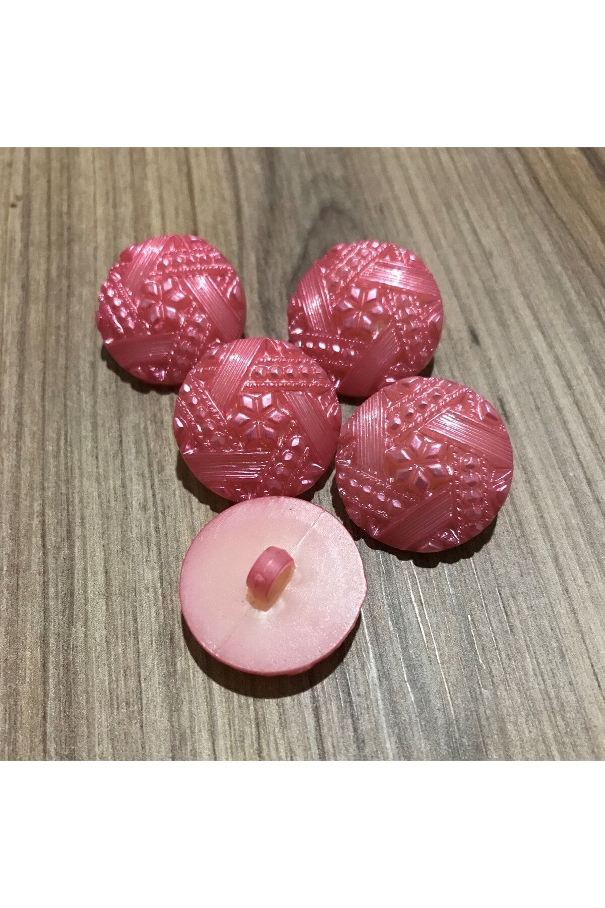 Tırtıklı Plastik Inci Düğme 19mm. 5'li Paket.