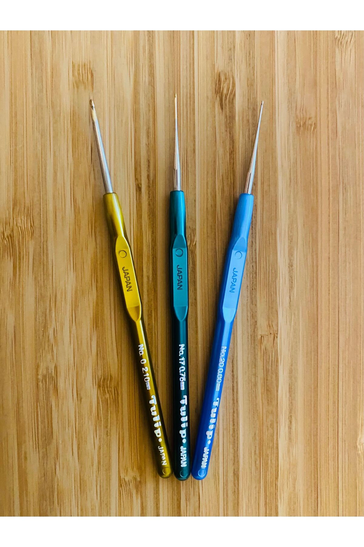 Plastik Saplı Oya Ve Dantel El Işi Örgü Tığ Seti. No: 0, 17, 20. 3'lü Set.