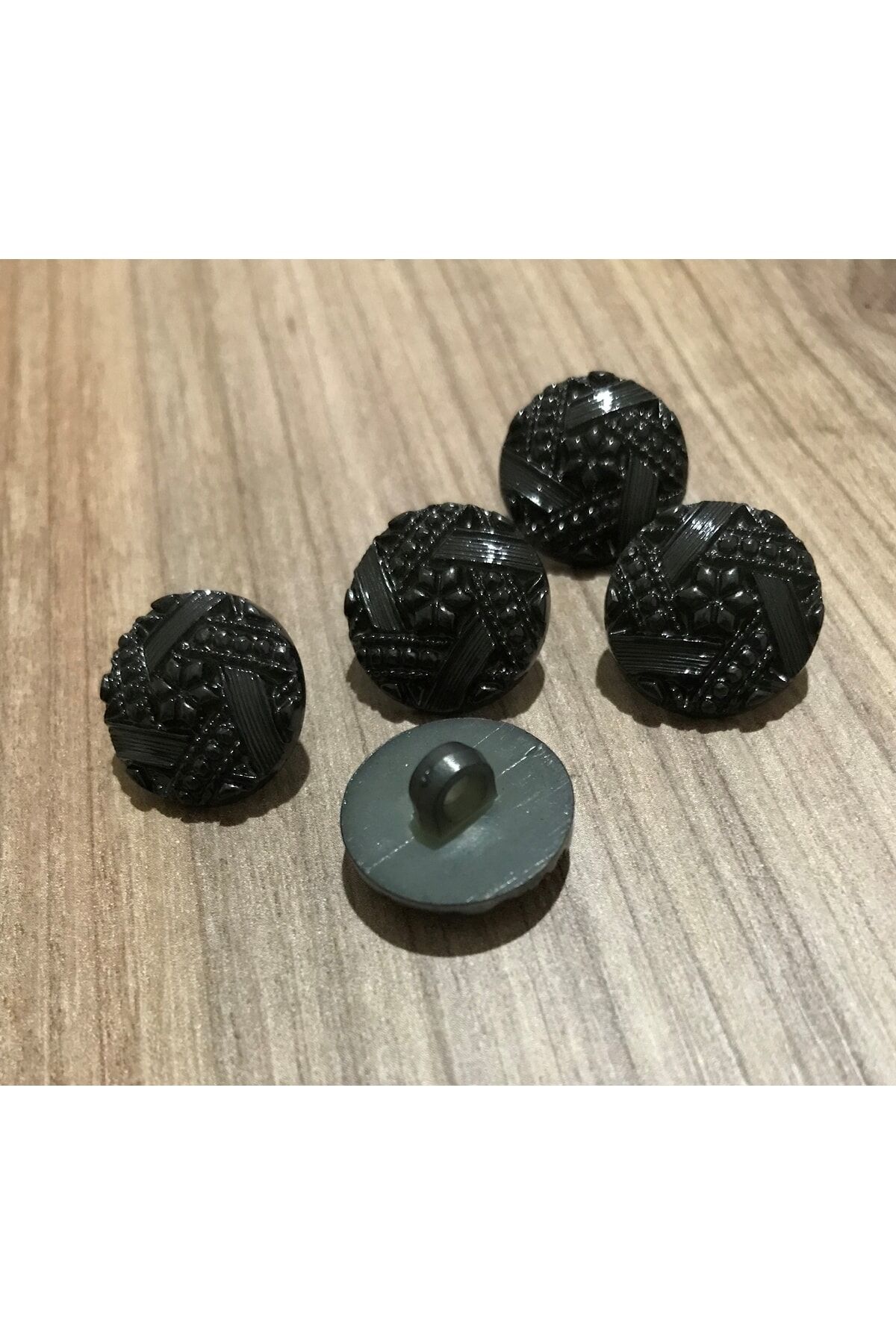 Tırtıklı Plastik Inci Düğme 19mm. 5'li Paket.