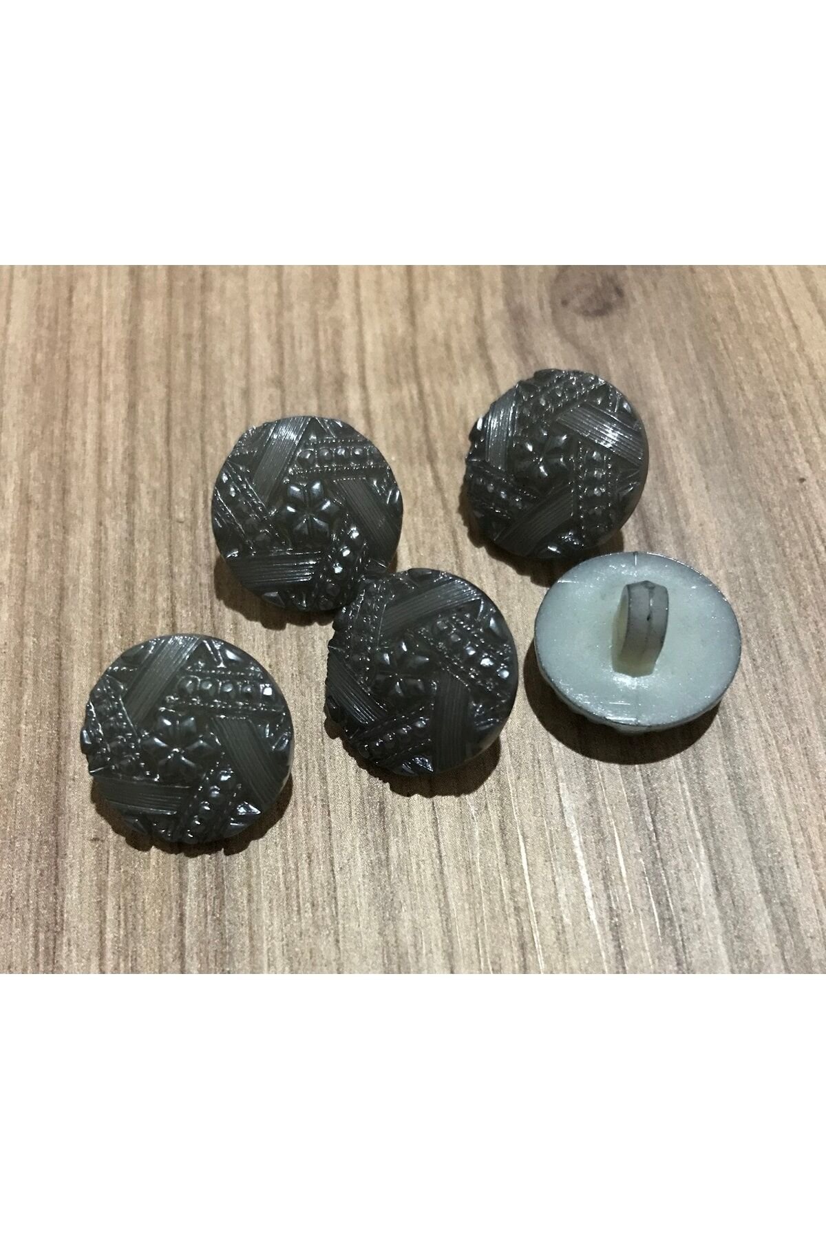 Tırtıklı Plastik Inci Düğme 19mm. 5'li Paket.