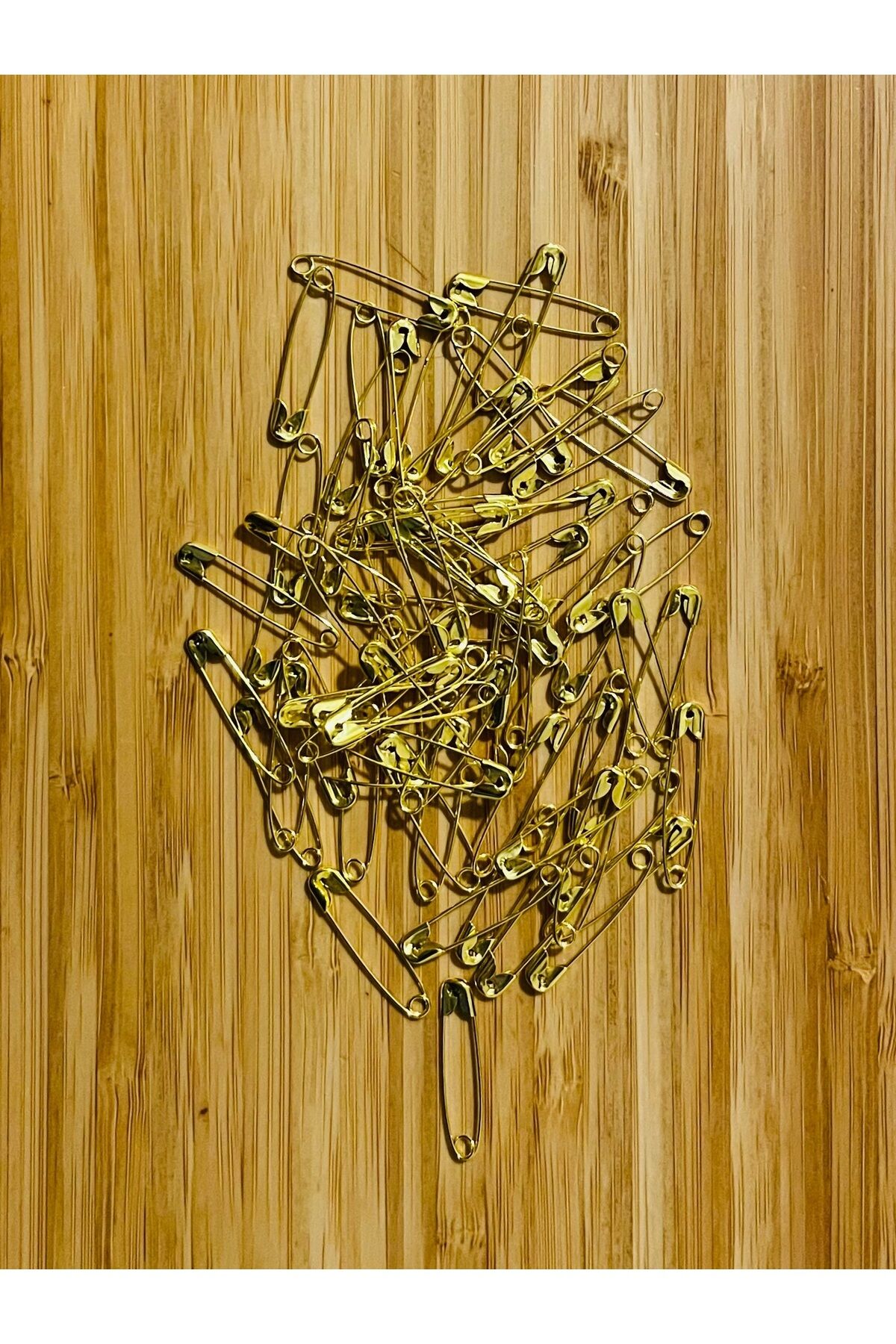 Küçük Sarı Çatal Iğne 100 Adet. 27mm.