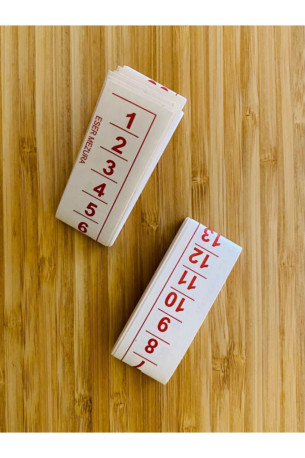 Eşel Cetvel Takımı, Paket içi 2 Takım. Her bir Takımı 7 Parça Kağıttan ölçekli mezura. 1 Paket.