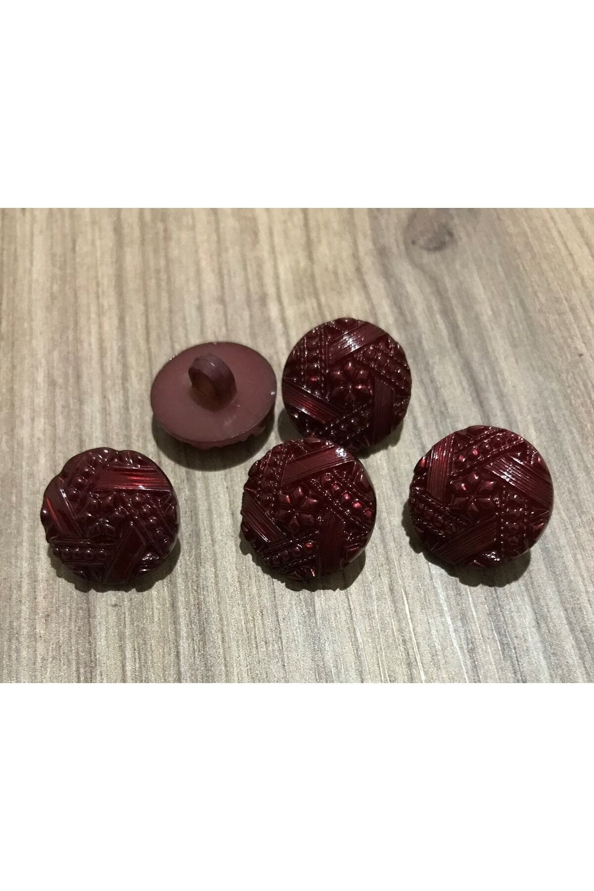 Tırtıklı Plastik Inci Düğme 22mm. 5'li Paket.