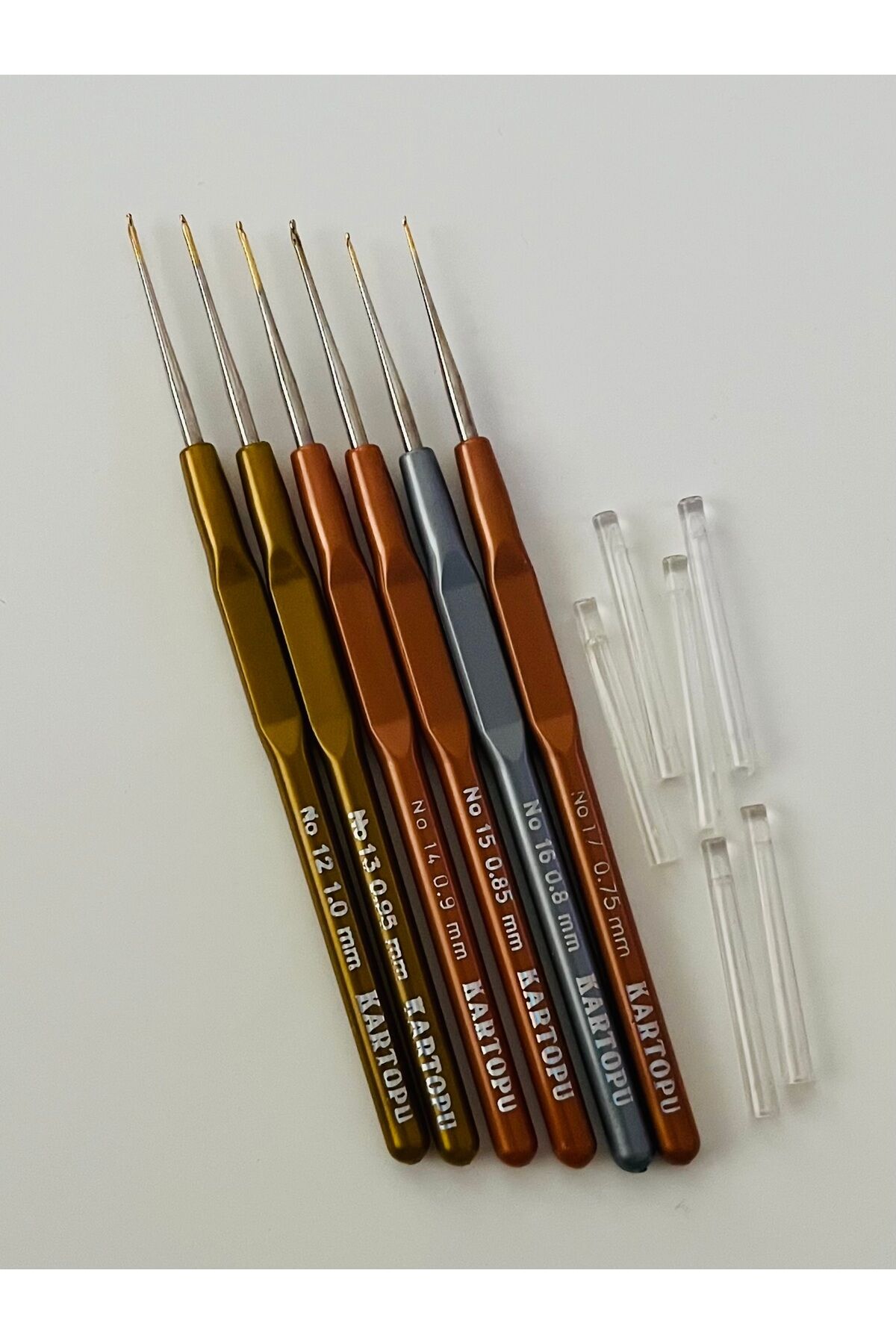 Plastik Saplı Oya Ve Dantel El Örgü Tığ No: 12, 13, 14, 15, 16, 17, 6'lı Set.