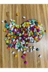 Küp Karışık Renk Cam Boncuk 35 Gram