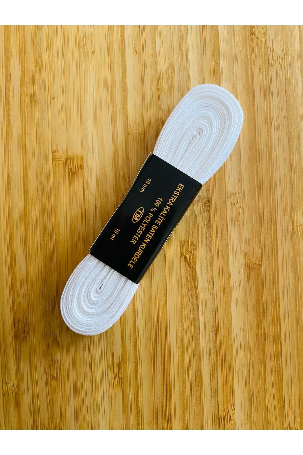 1cm. 10metre. Grogren Kurdele. Beyaz.