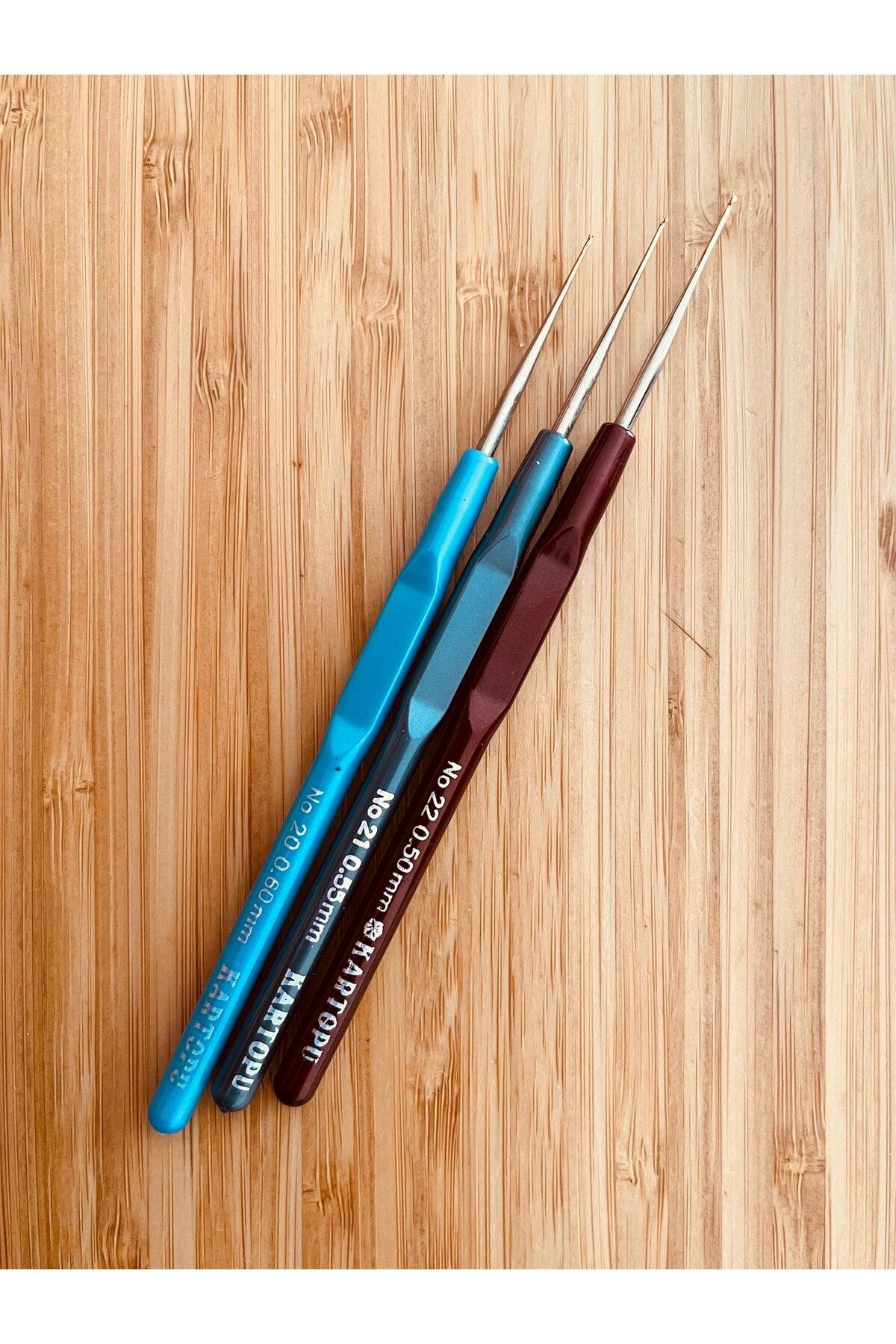 Plastik Saplı Oya Ve Dantel El Örgü Tığ No:20, 21, 22. 3'lü Set.