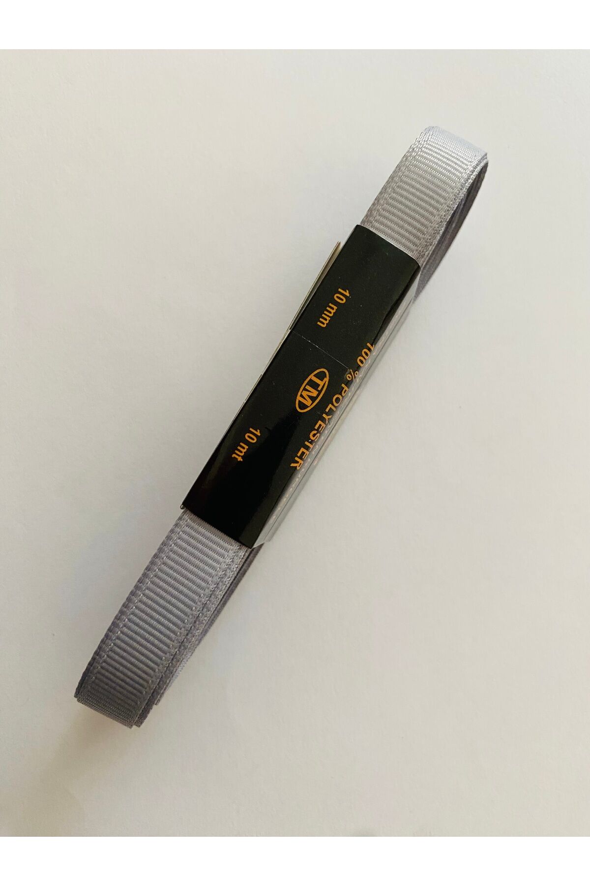 1cm. 10metre. Grogren Kurdele. Gri.