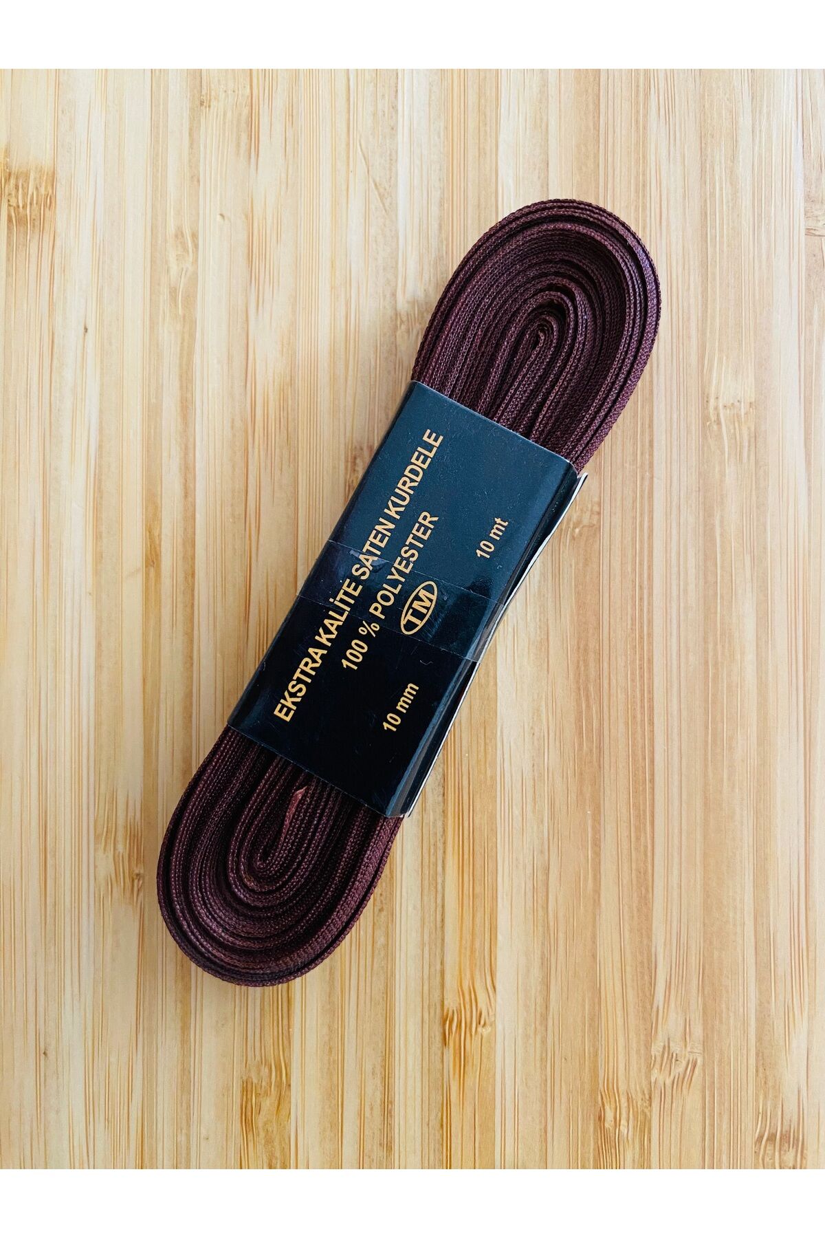 1cm. 10metre. Grogren Kurdele. Kahverengi.