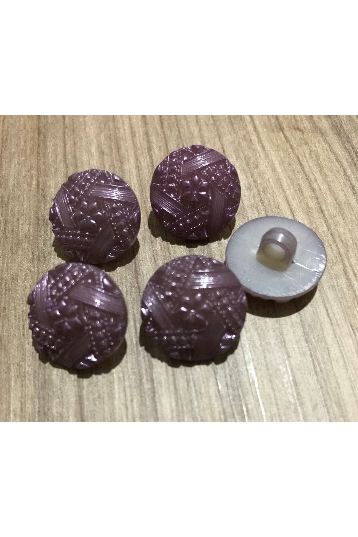 Tırtıklı Plastik Inci Düğme 22mm. 5'li Paket.