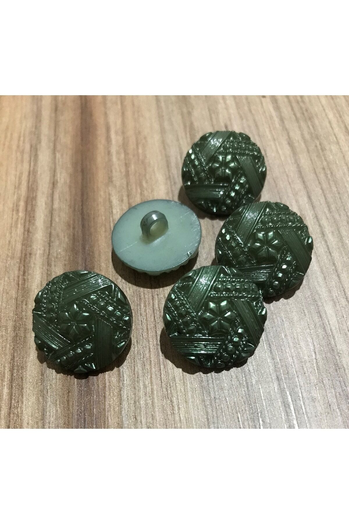 Tırtıklı Plastik Inci Düğme 22mm. 5'li Paket.