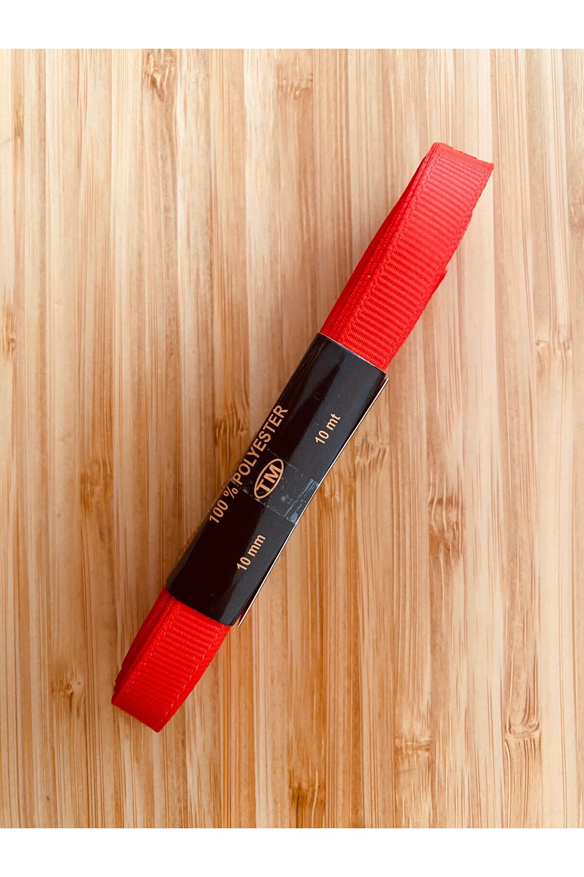 1cm. 10metre. Grogren Kurdele. Kırmızı.