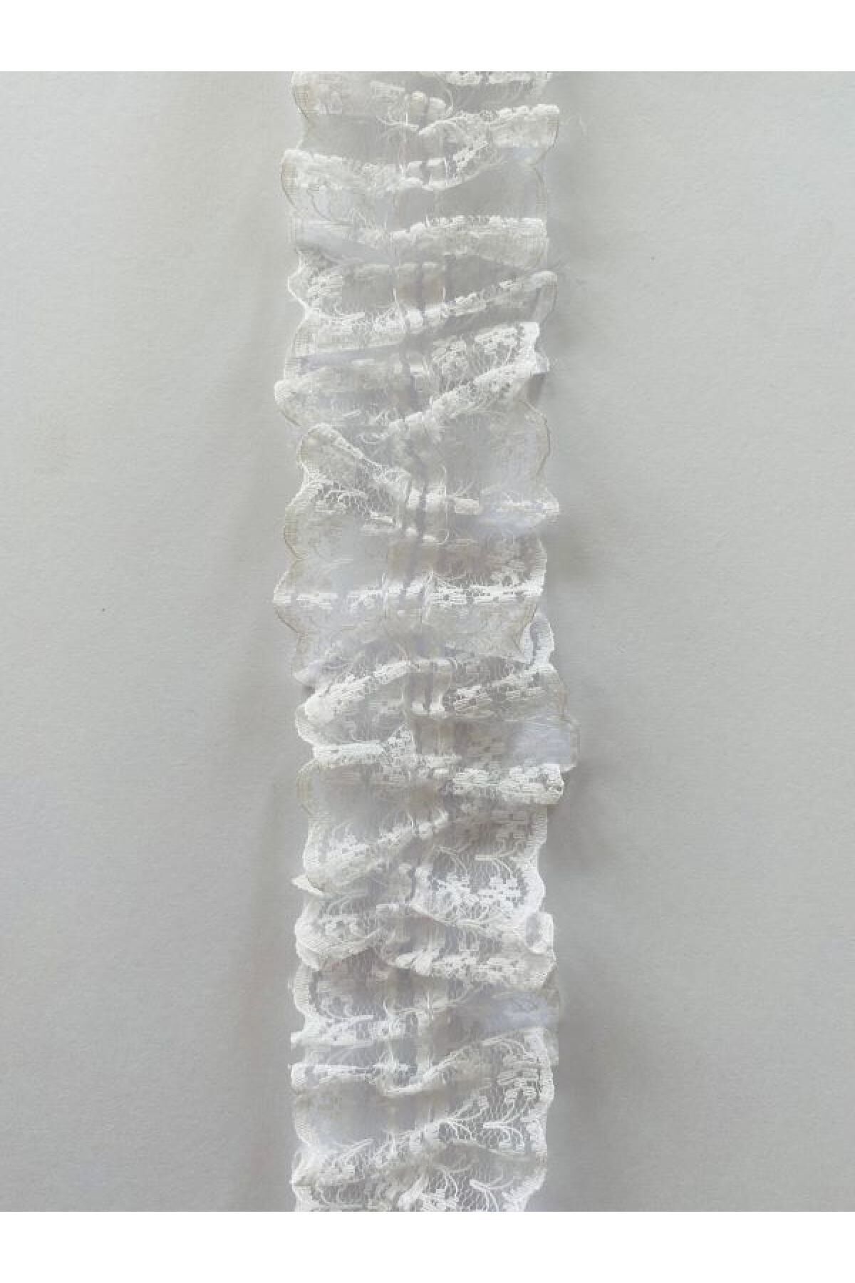 Lastikli Dantel Plise Eni: 4.5cm Adet: 1 Metre