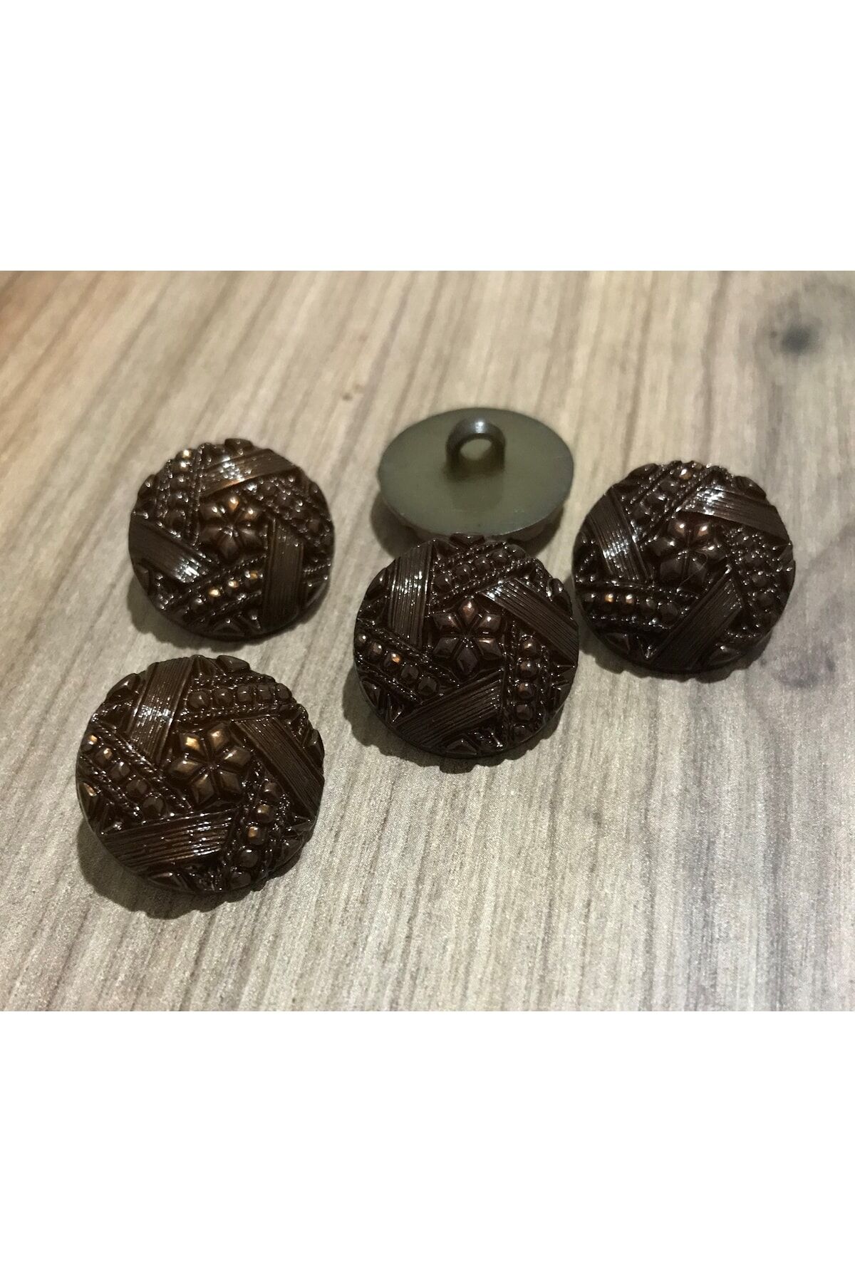 Tırtıklı Plastik Inci Düğme 22mm. 5'li Paket.