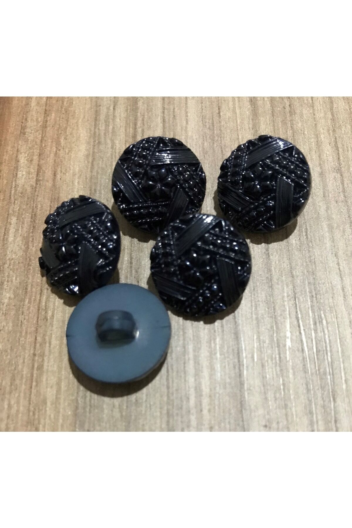 Tırtıklı Plastik Inci Düğme 22mm. 5'li Paket.