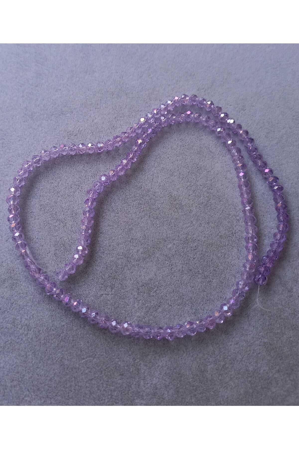 Lila Basık Kristal Boncuk 4mm 1dizi No.13