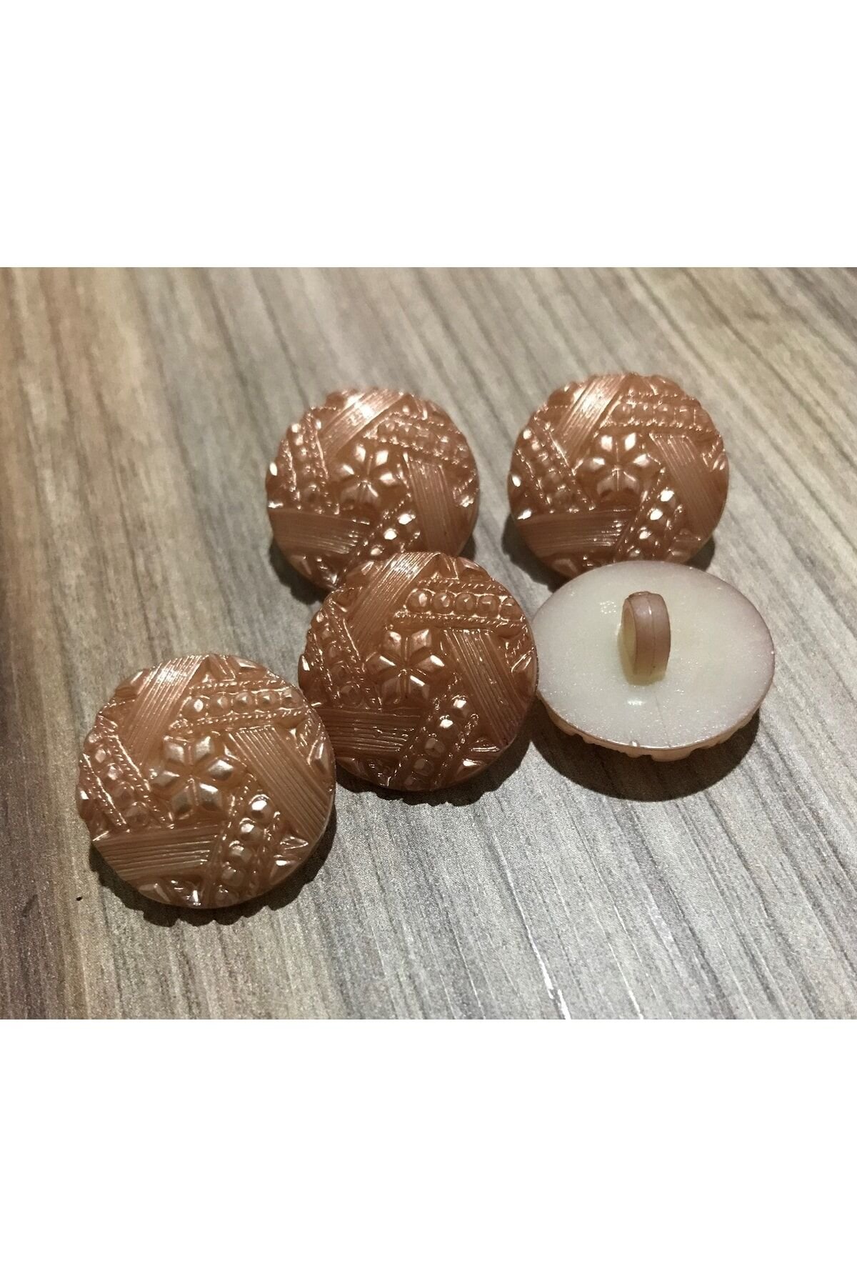 Tırtıklı Plastik Inci Düğme 22mm. 5'li Paket.