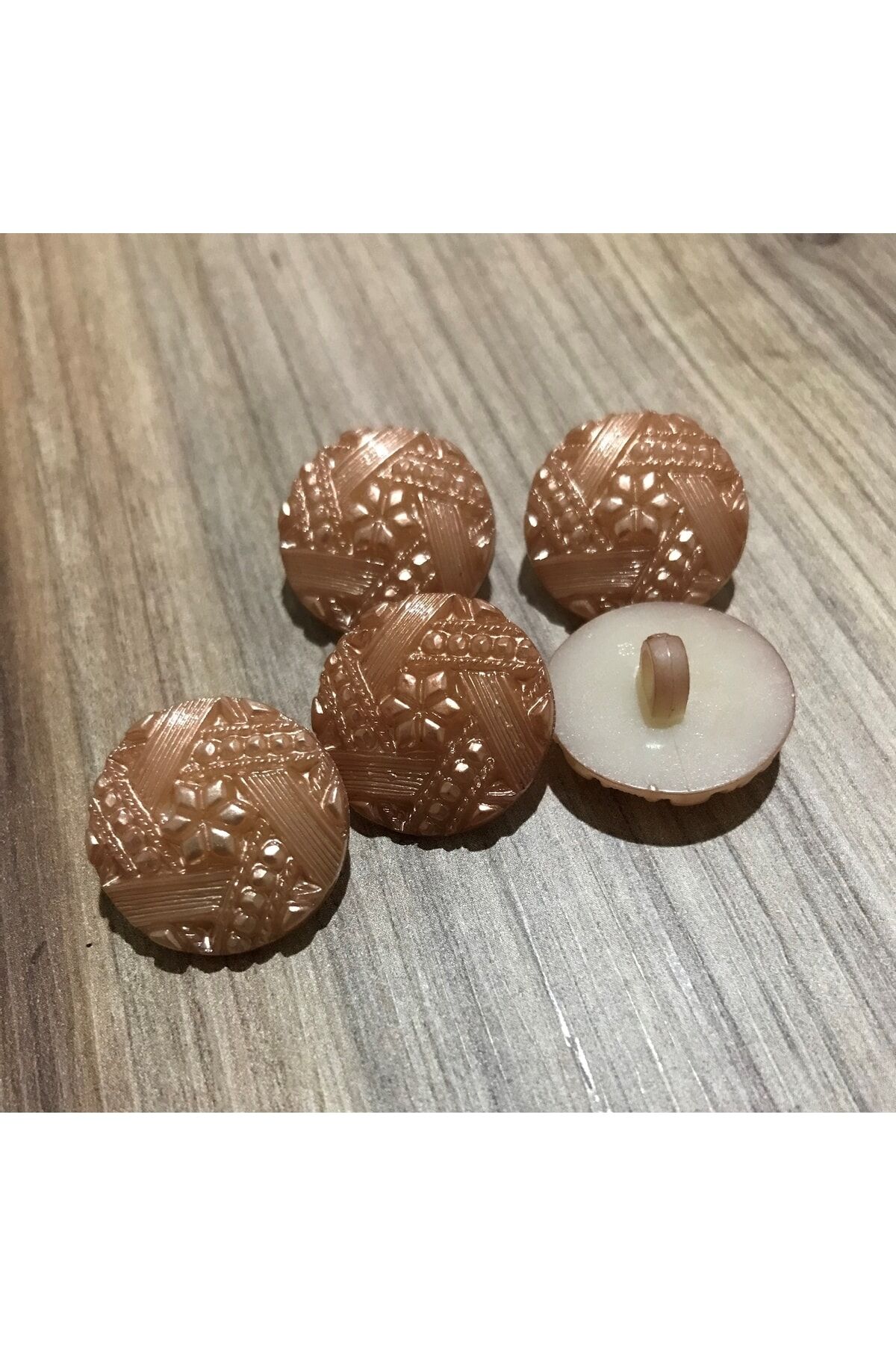 Tırtıklı Plastik Inci Düğme 25mm. 5'li Paket.