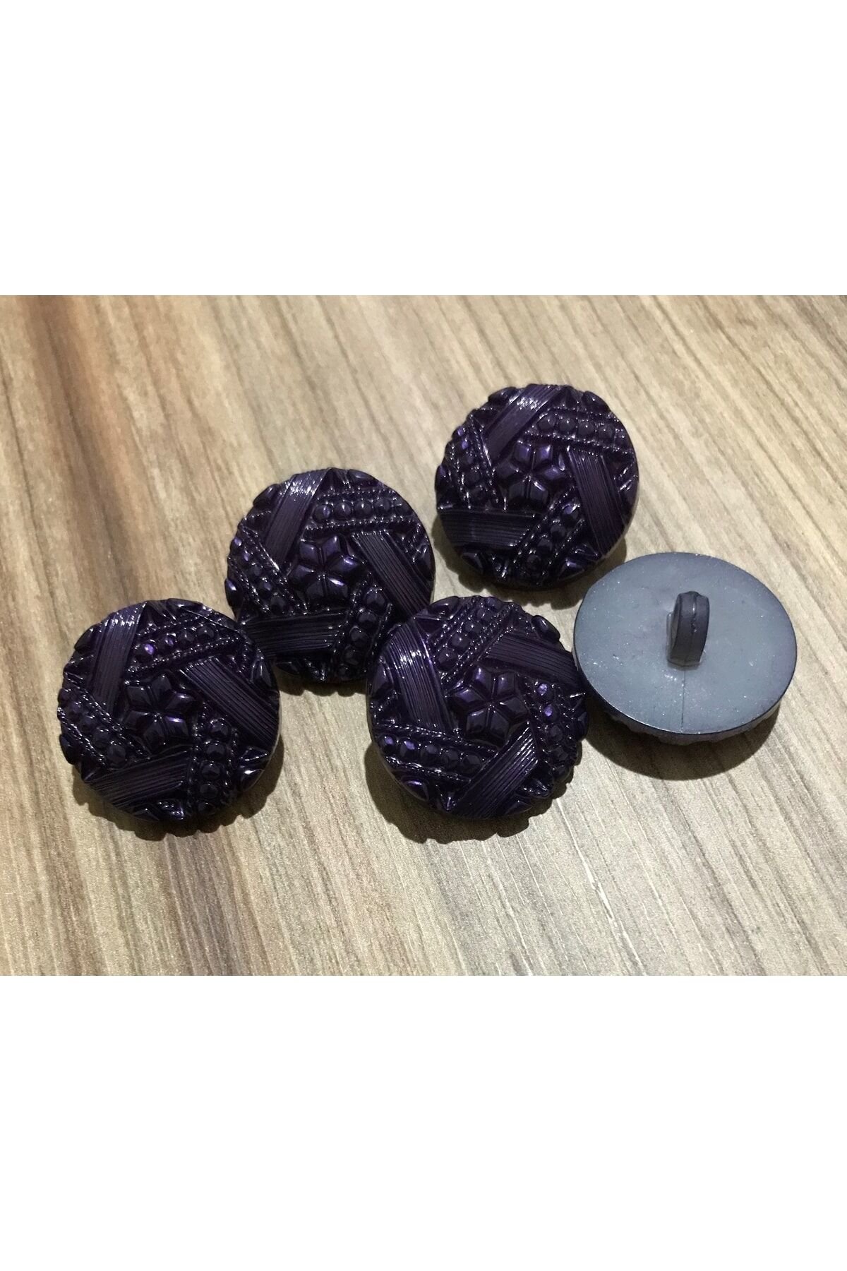 Tırtıklı Plastik Inci Düğme 25mm. 5'li Paket.