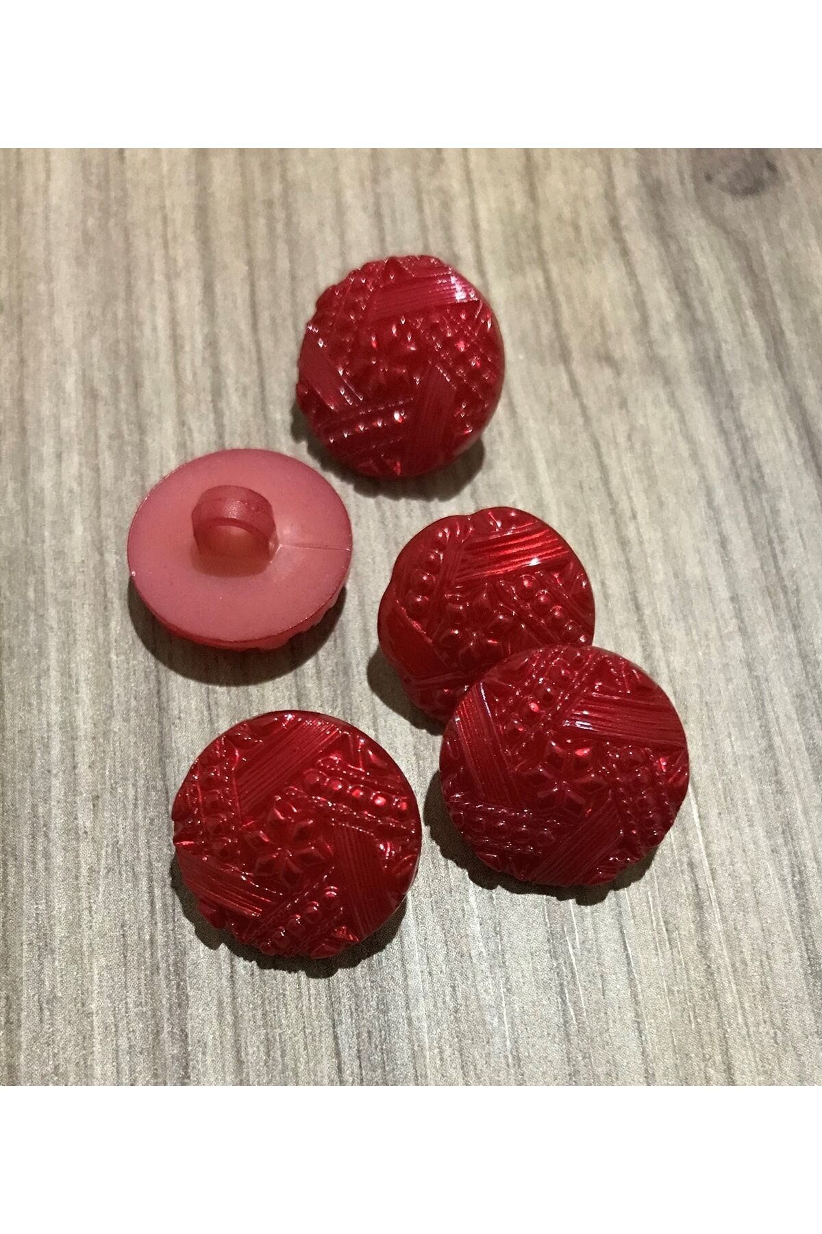 Tırtıklı Plastik Inci Düğme 25mm. 5'li Paket.