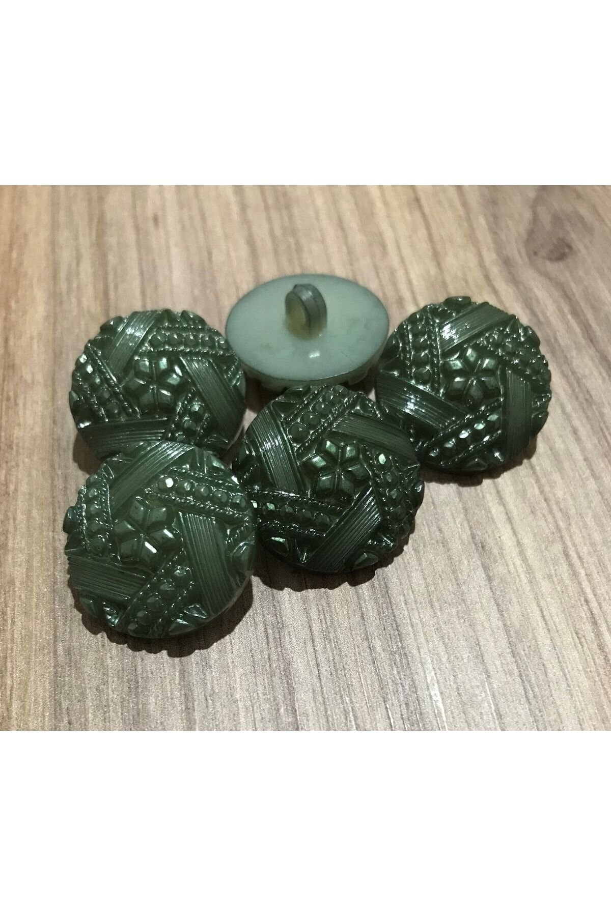 Tırtıklı Plastik Inci Düğme 25mm. 5'li Paket.