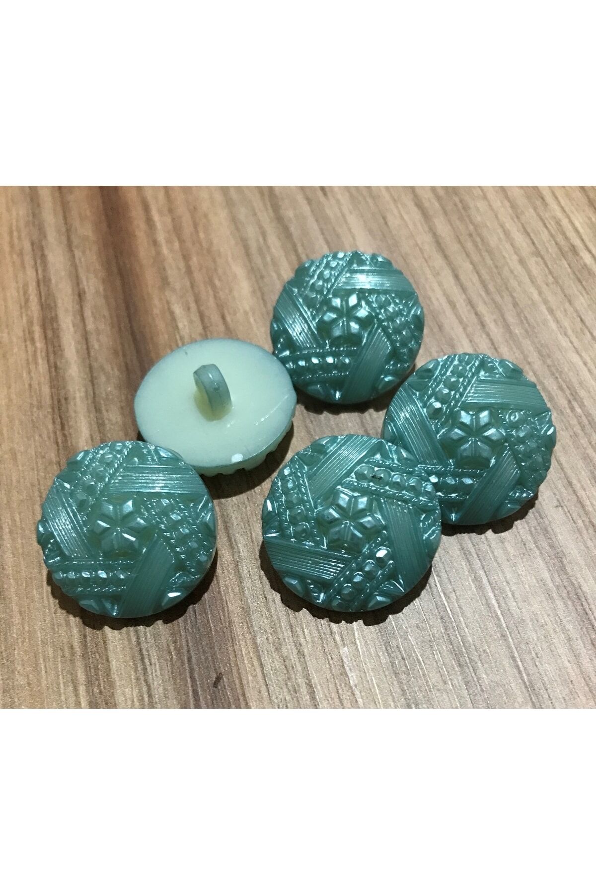 Tırtıklı Plastik Inci Düğme 25mm. 5'li Paket.