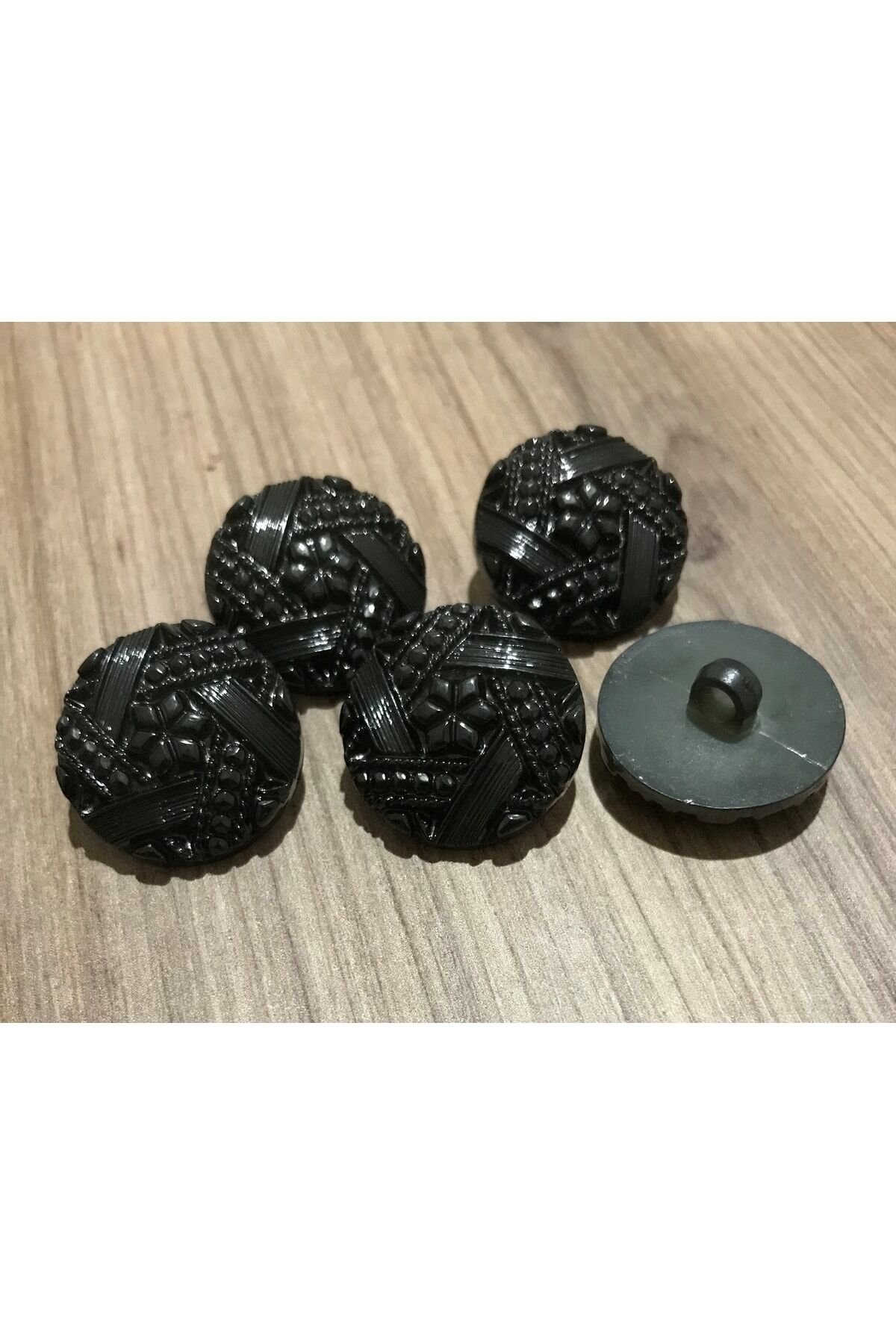 Tırtıklı Plastik Inci Düğme 25mm. 5'li Paket.