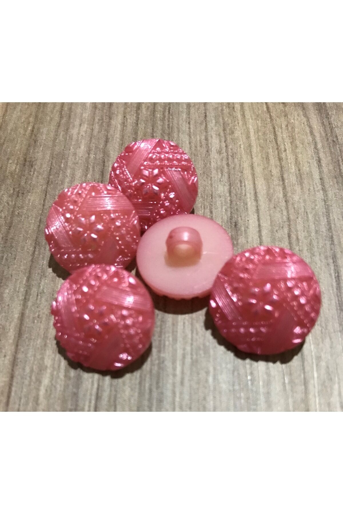 Tırtıklı Plastik Inci Düğme 25mm. 5'li Paket.