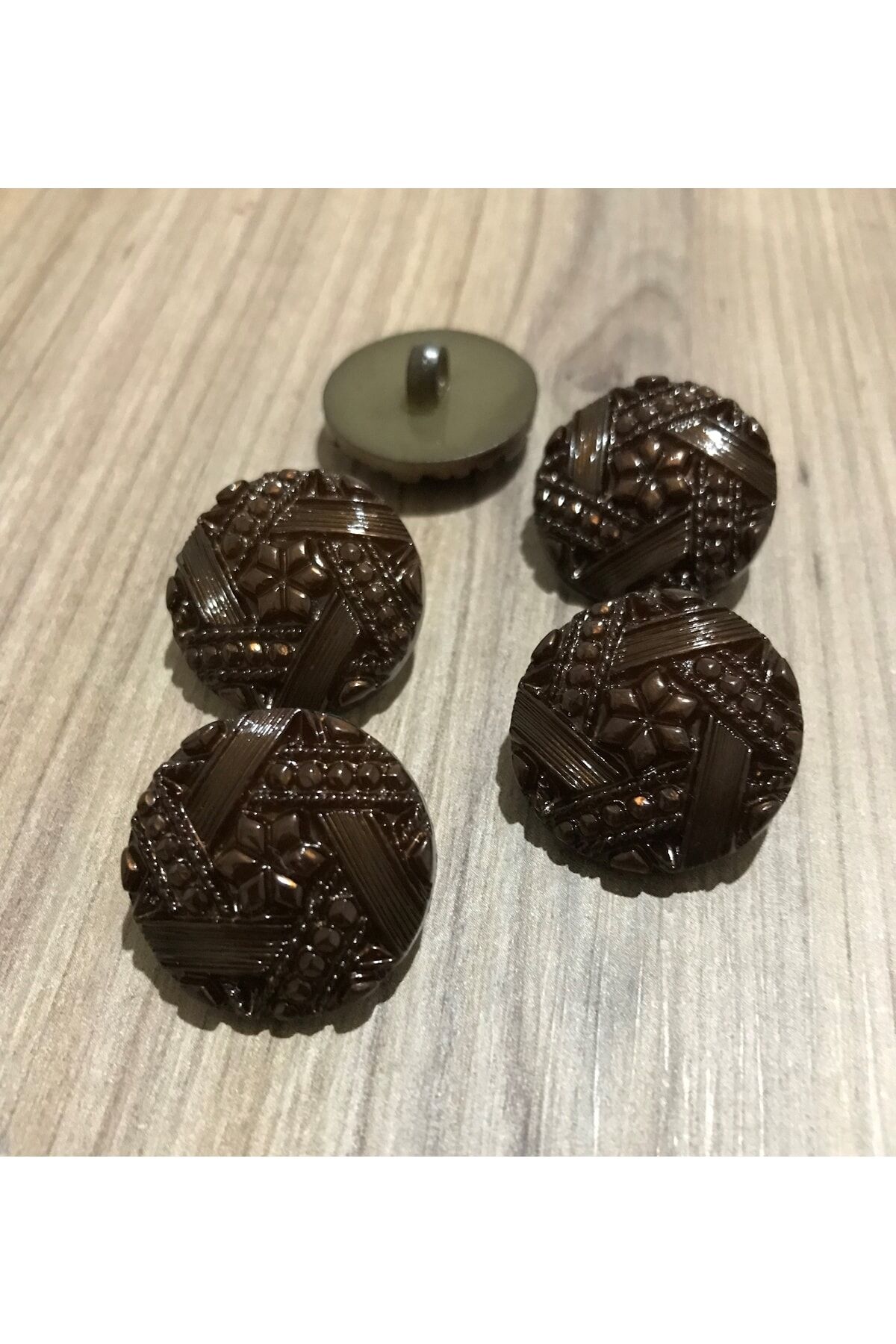 Tırtıklı Plastik Inci Düğme 25mm. 5'li Paket.