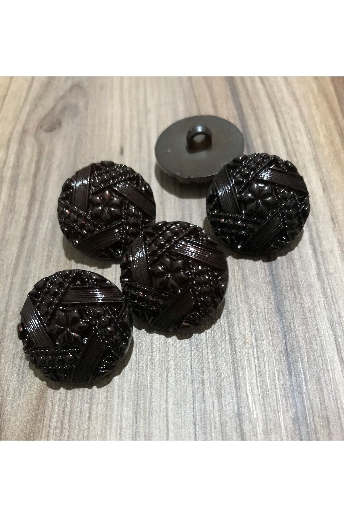 Tırtıklı Plastik Inci Düğme 25mm. 5'li Paket.