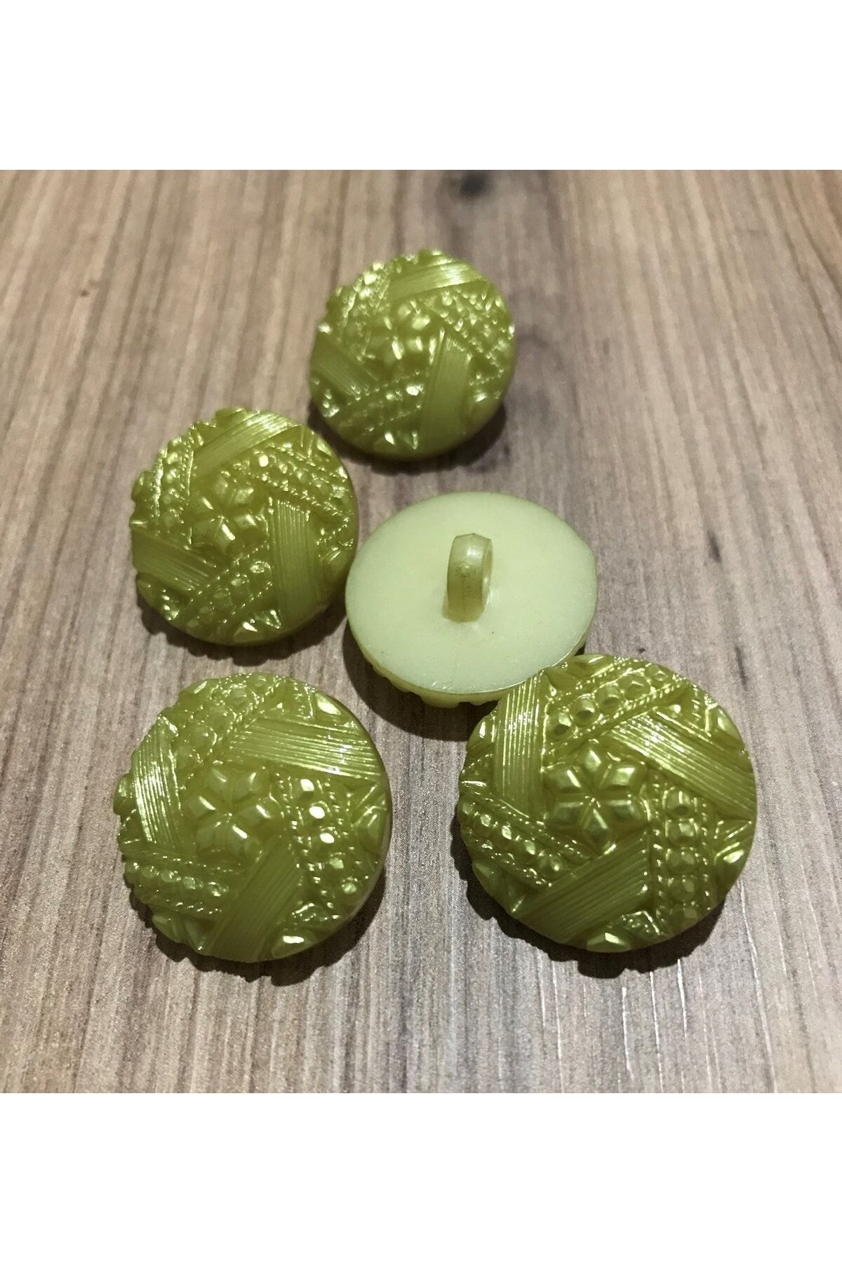 Tırtıklı Plastik Inci Düğme 25mm. 5'li Paket.