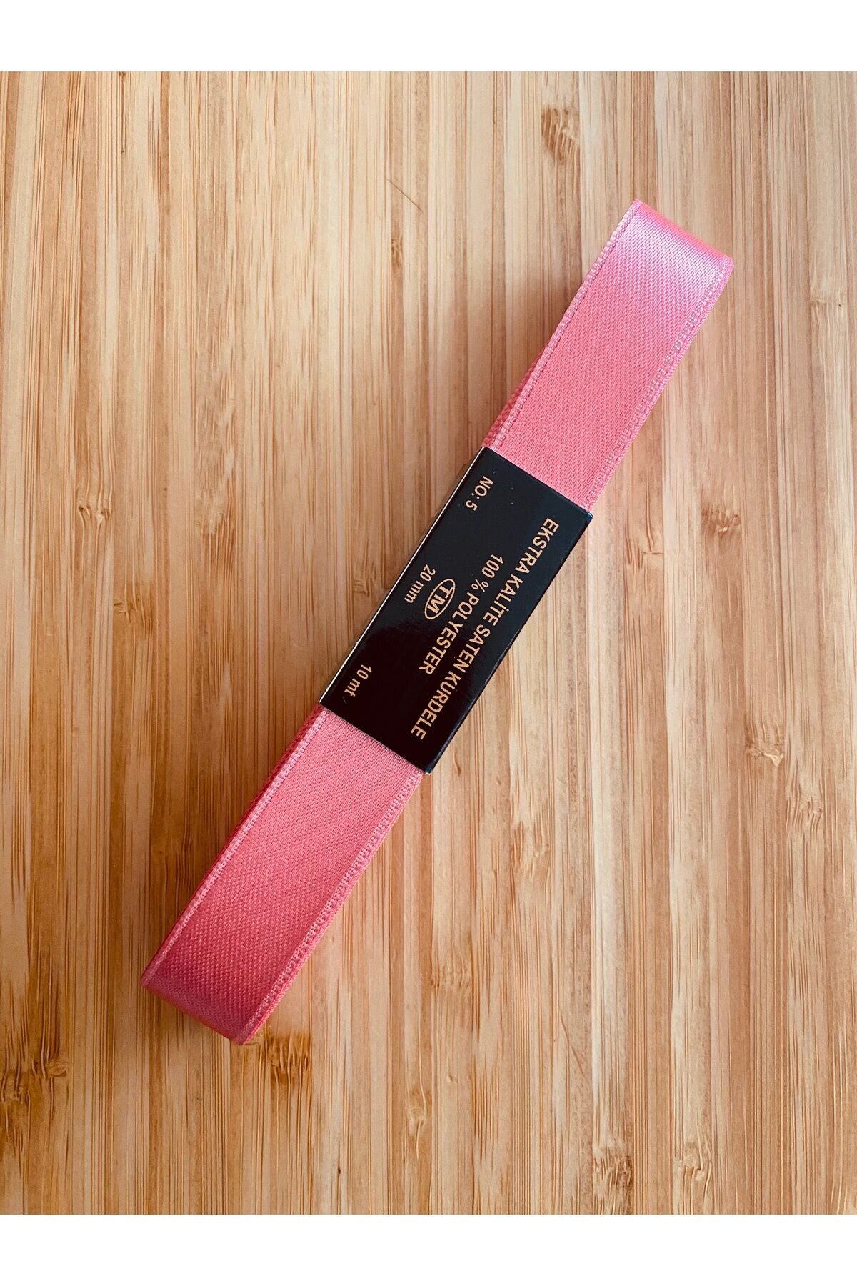 2 cm x 10 metre Saten Kurdele. Koyu Somon Tonu.